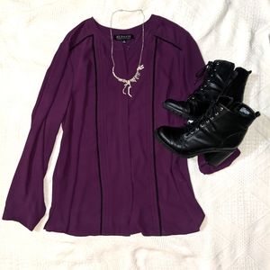 Eloquii Plum Long Sleeve Blouse, size 18